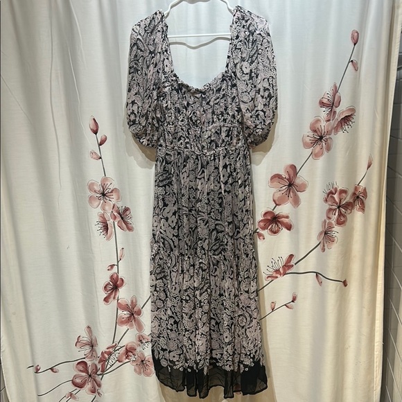 Anthropologie Floral Black and White Women's Dress Size Small - Picture 3 of 11